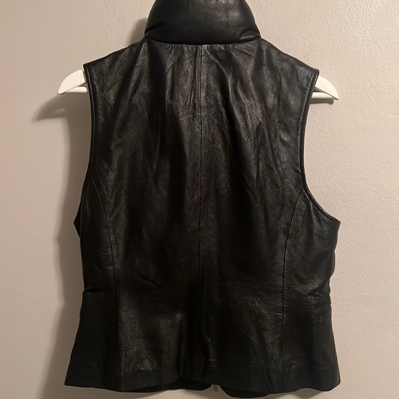Vintage Rampage - Black Leather vest Size M y2k retro Matrix #100 - Picture 10 of 17